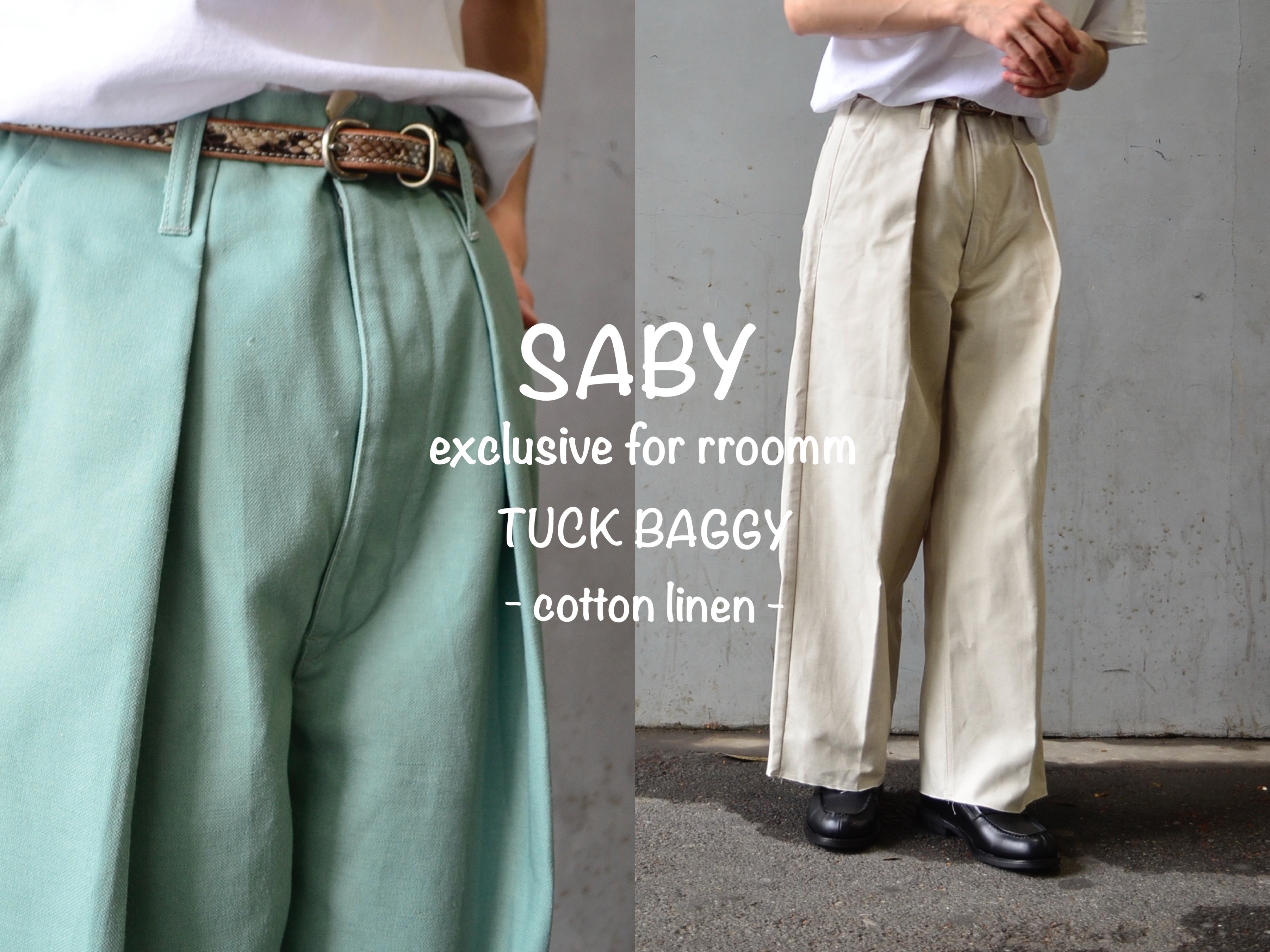 アイテムまでお手頃な Saby tuck baggy pants | fml.es